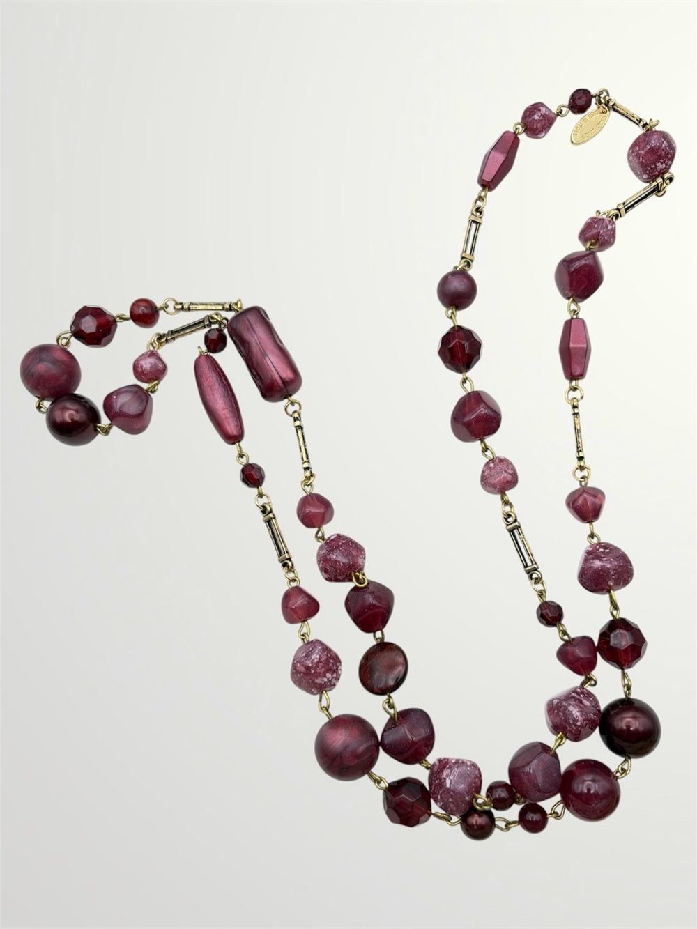 Express Burgundy Beaded Necklace
